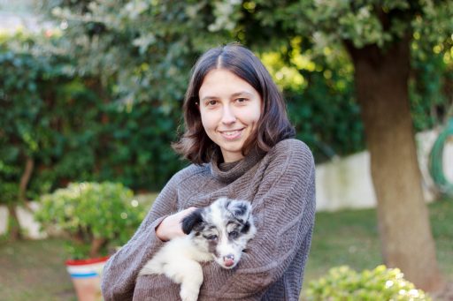 Montse and Puc, a female border collie puppy